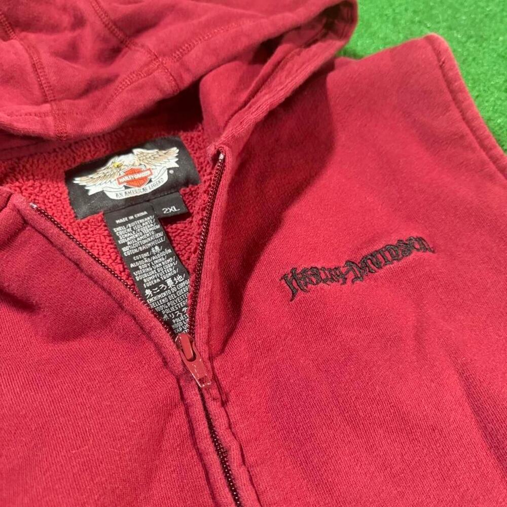 Harley davidson burgundy zip up